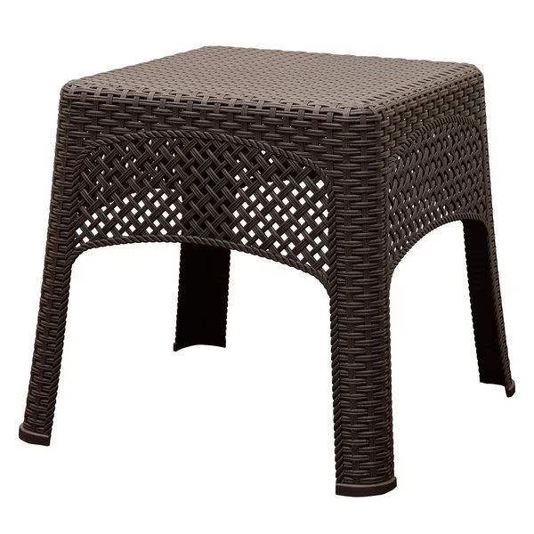 Earth Brown Square Resin Woven Side Table, Adams Mfg, Mfr#: 8071-60-3731