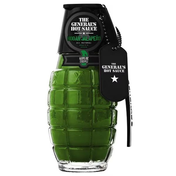Hooah Jalapeno Sauce 6 oz, The Generals Hot Sauce, Mfr#: 0311-038