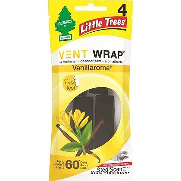 Vent Wrap Vanillaroma Scent Car Air Freshener 4 oz Solid , 4PK, Little Trees, Mfr#: CTK-52732-24