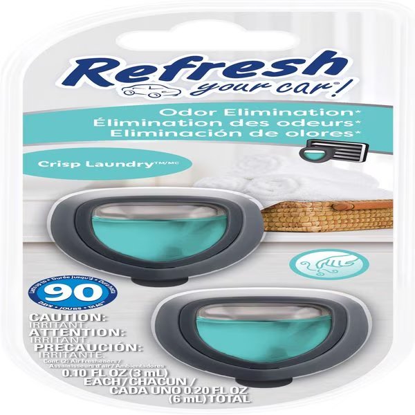Refresh Your Car! Crisp Laundry Scent Mini Car Diffuser 0.1 oz Liquid 2, Refresh Your Car, Mfr#: RMD276-6AME