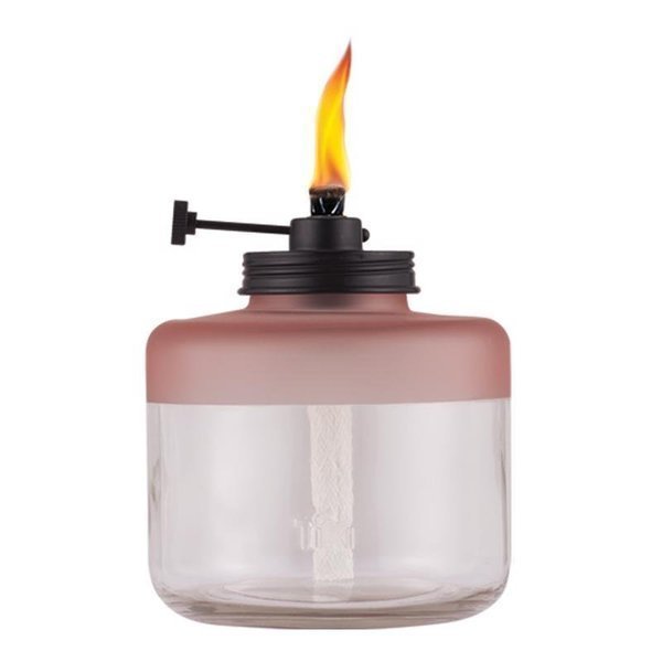 TIKI Adjustable Flame Pink Glass 6.5 in. Tabletop Torch 1 pc, Lamplight, Mfr#: 1120095