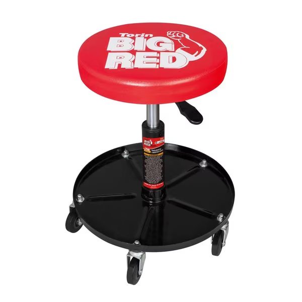 Torin  4.5 in. H Adjustable Pneumatic Creeper Seat With Tray, Big Red, Mfr#: TR6351