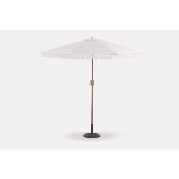9 ft. Tiltable White Patio Umbrella, Living Accents, Mfr#: UM90WGFYQ-01F