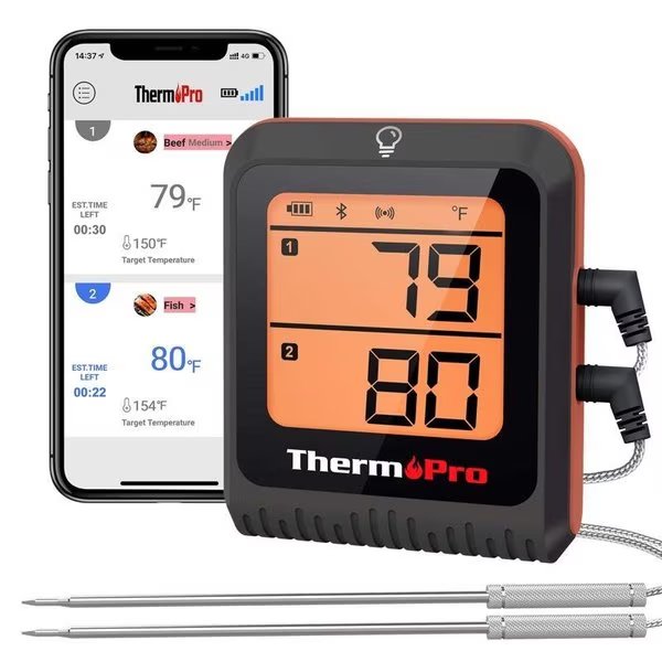 LCD Bluetooth Enabled GrillMeat Thermometer, Thermopro, Mfr#: TP920W