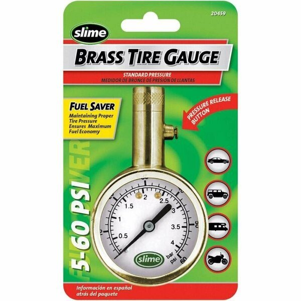 TIRE PRESSUR GAUGE 60PSI, Slime, Mfr#: 20459