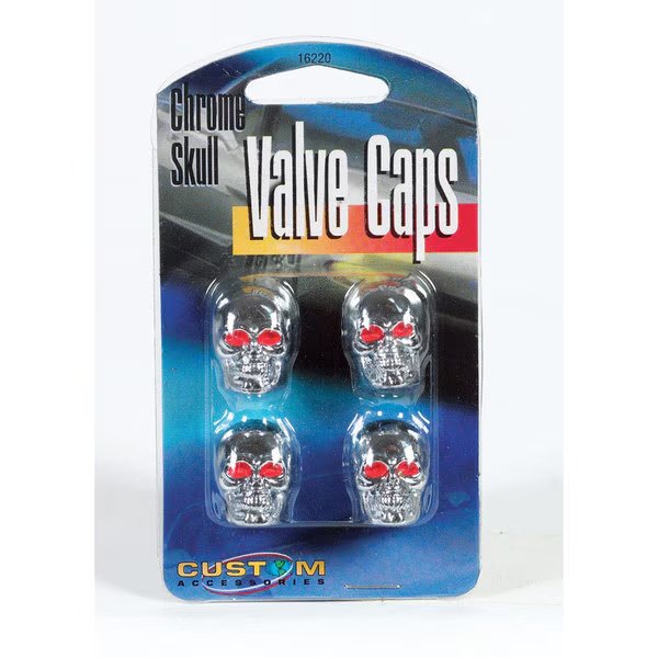 Caps Valve Skull Chr Cd4, Custom Accessories, Mfr#: 16220