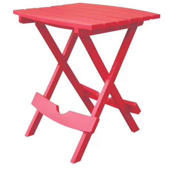 Adams Quik-Fold Cherry Red Rectangular Resin Folding Side Table, Fall Show, Mfr#: 8510-26-3734