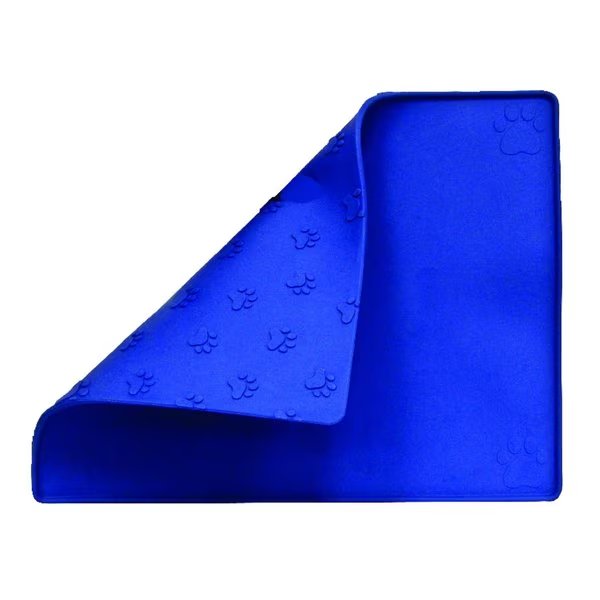 Prints Blue Plain Rubber 1  Feeder Mat For All Pets, Prestige, Mfr#: A00258