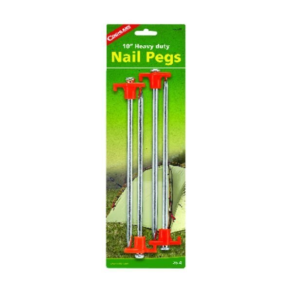 Silver Nail Pegs 13.625 in. H X 4.500 in. W X 10 in. L , 4PK, Coghlans, Mfr#: 8312