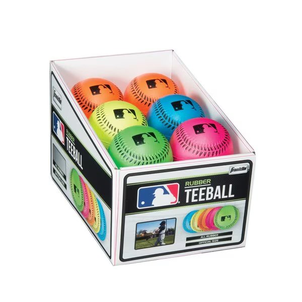Pro Brite Assorted Neon Rubber T-Ball 9 in., Franklin Sports, Mfr#: 23342S4