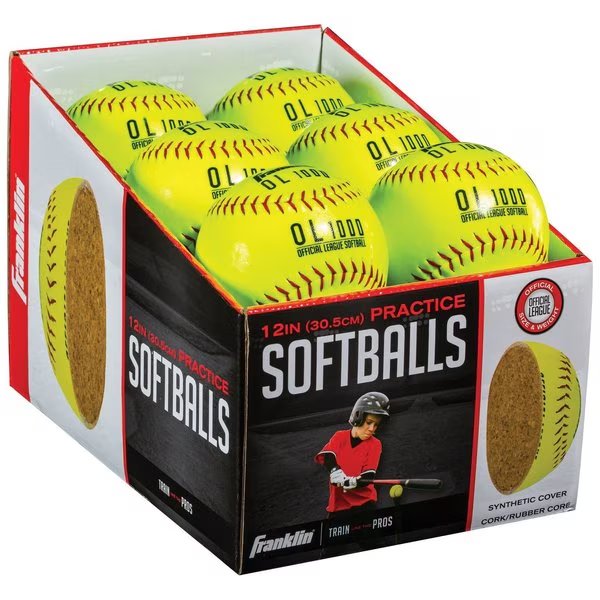Yellow Synthetic Softballs 12 in., Franklin Sports, Mfr#: 1550D12