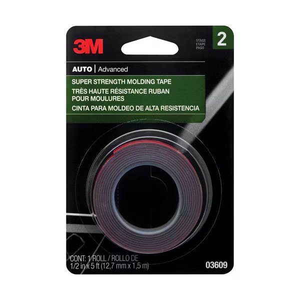MOLDING TAPE 1/2""X5', 3M, Mfr#: 03609NA