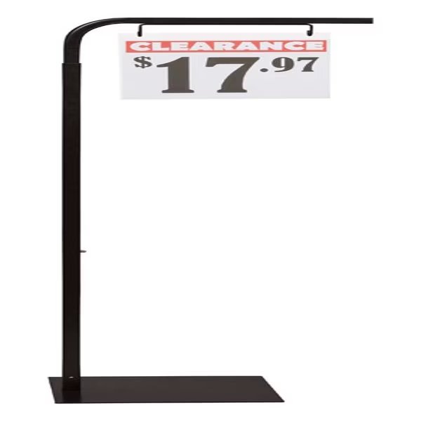 52 in. H X 10 in. W X 14 in. L Black Sign Industrial Display Stand Aluminum, Kinter, Mfr#: 150214B-107414