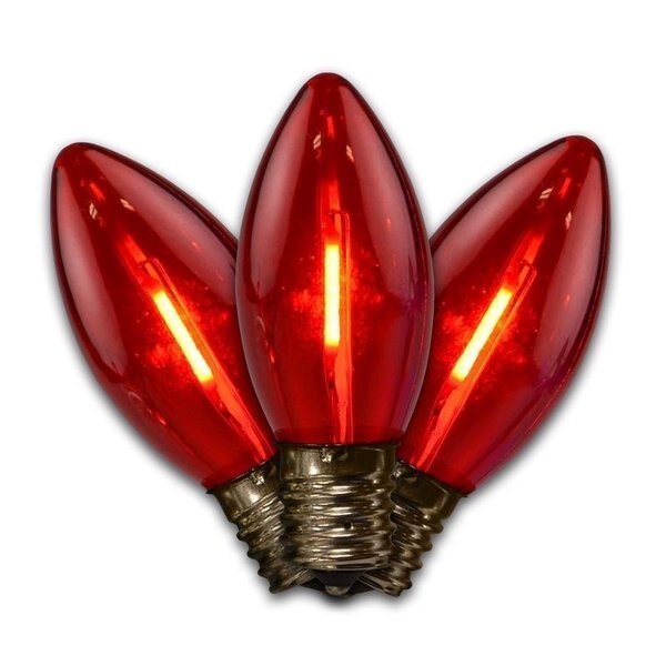 LED C9 Red 25 ct Replacement Christmas Light Bulbs 0 ft., Holiday Bright Lights, Mfr#: BU25FLDSC9-TRDA
