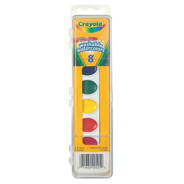 WATERCOLOR PAINTS 8CLRS, Crayola, Mfr#: 53-0525