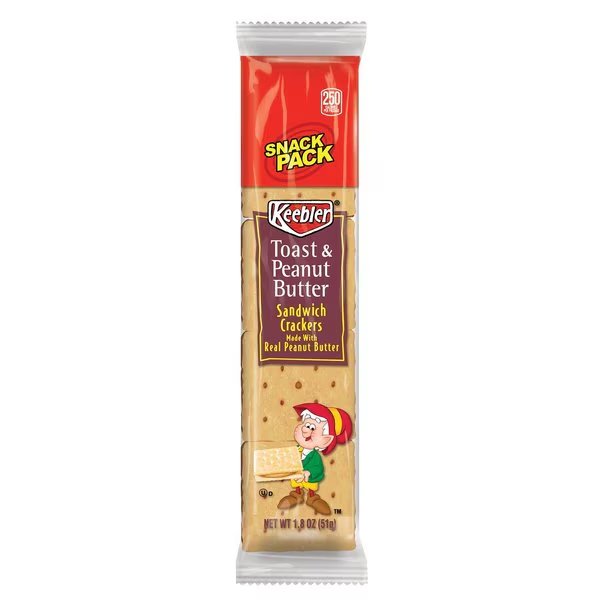 Toast and Peanut Butter Crackers 1.8 oz Pouch, Keebler, Mfr#: 21166