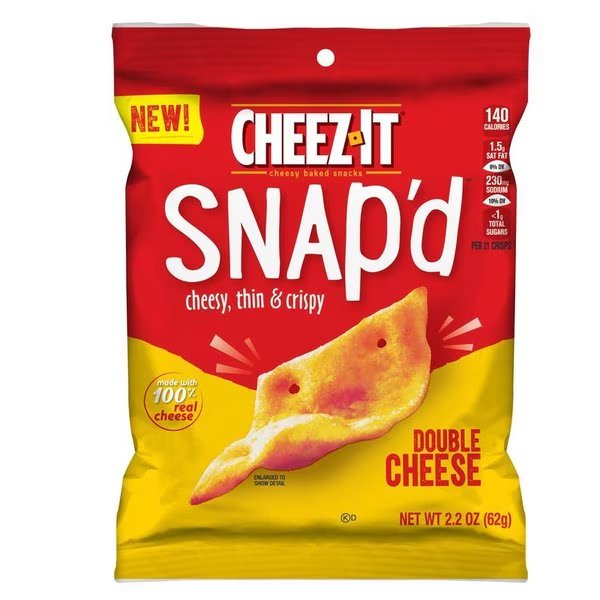 Cheez-It Snap'd Double Cheese Chips 2.2 oz Bagged, Cheez-It, Mfr#: 024100114238