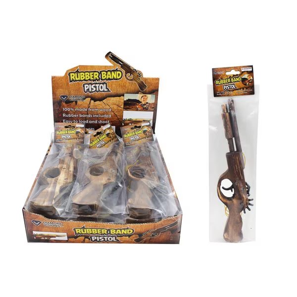 Rubber Band Pistol Wood Brown, Diamond Visions, Mfr#: TM-2585