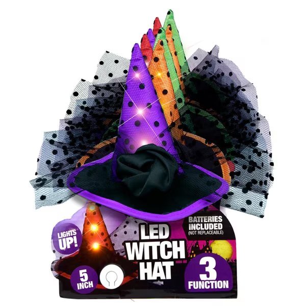 Magic Seasons Prelit Witch Hat Headbands Halloween Decor, Shawshank Ledz, Mfr#: 702907