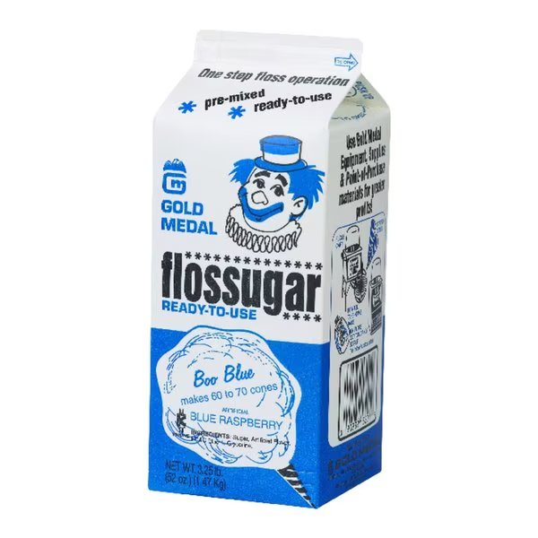 Flossugar Blue Raspberry Cotton Candy Sugar 3.25 lb, Gold Medal, Mfr#: 3201
