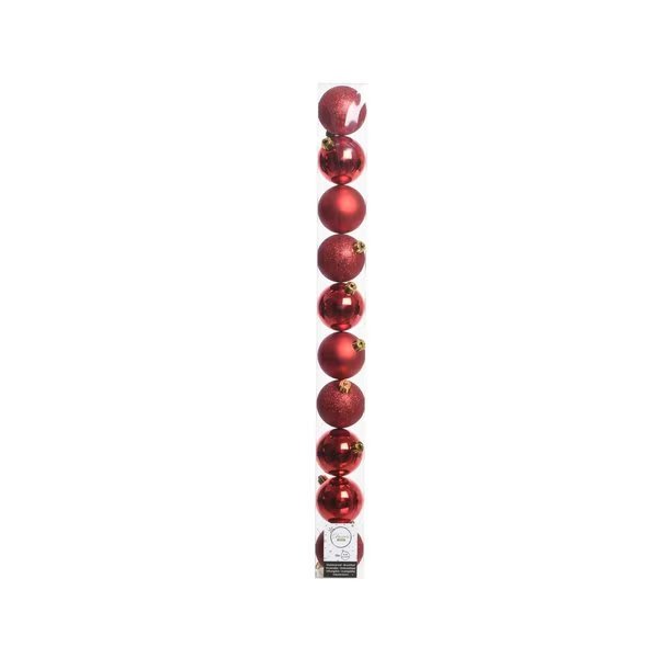 Red Shatterproof Baubles Indoor Christmas Decor, Decoris, Mfr#: 20172