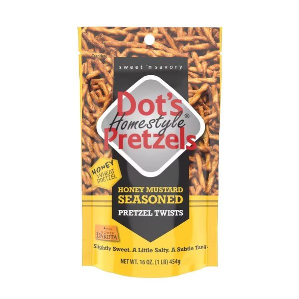 Dot's Homestyle Honey Mustard Pretzels 16 oz Bagged, Dots Pretzels, Mfr#: 7002