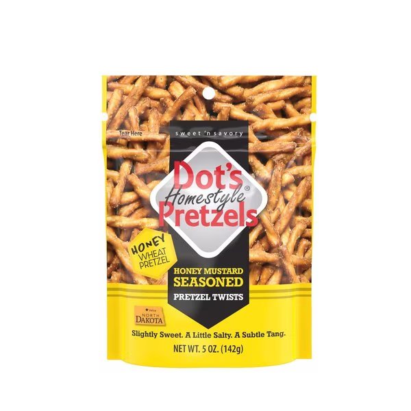 Homestyle Honey Mustard Pretzels 5 oz Bagged, Dots Pretzels, Mfr#: 7008