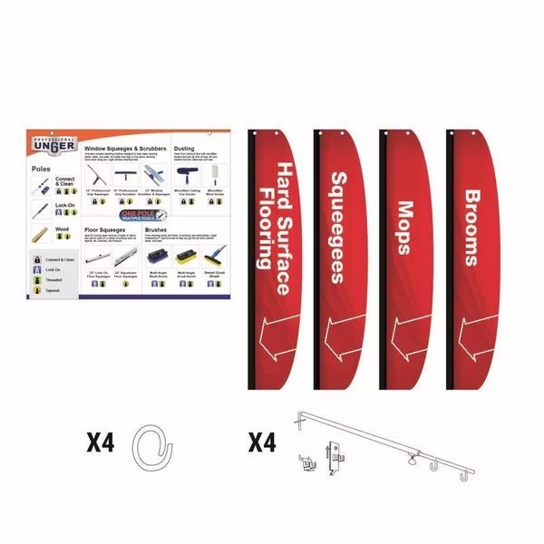 Inc Unger 4 in. H Assorted Mops and Brooms Signage Kit Metal/Styrene, Retail First, Mfr#: 1000-000008
