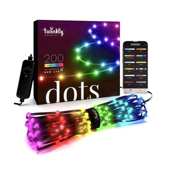 Twinkly LED Mini Multicolored 60 ct String Christmas Lights 98 ft, Holiday Bright Lights, Mfr#: R60DOTWP