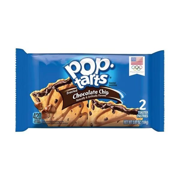 Pop-Tarts Chocolate Chip Toaster Pastries 3.67 oz Pouch, Pop Tarts, Mfr#: 3800019721