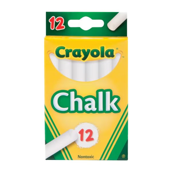 CHALK WHITE 12 STICKS, Crayola, Mfr#: 51-0320