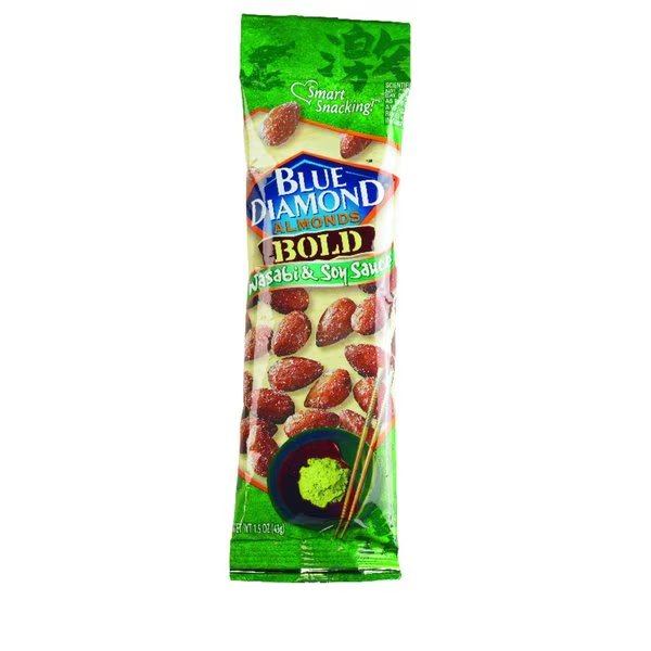 Bold Wasabi and Soy Sauce Almonds 1.5 oz Bagged, Blue Diamond, Mfr#: 05230