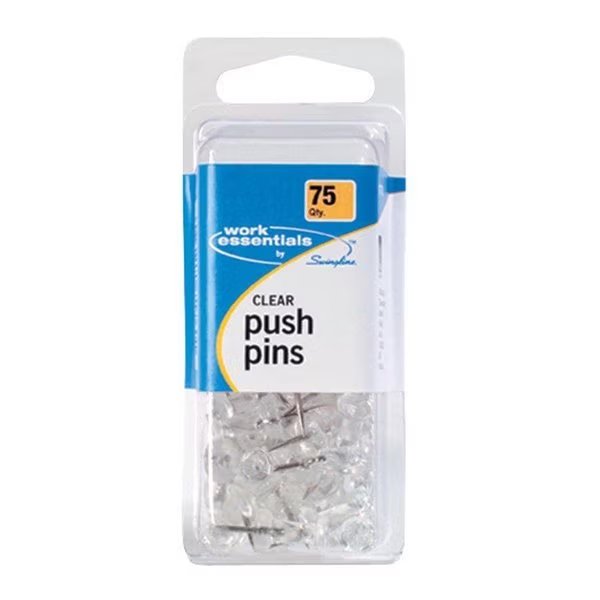 Work Essentials Push Pins 75 pk, 75PK, Swingline, Mfr#: S7071760