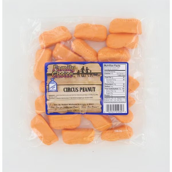 Family Choice Circus Peanuts Candy 7 oz, Ruckers, Mfr#: 1030