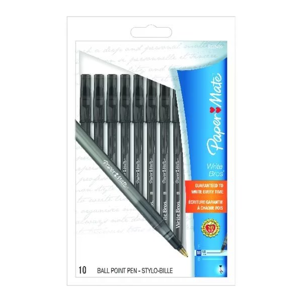 Paper Mate Write Bros Black Ball Point Pen , 10PK, Paper Mate, Mfr#: 9333499C