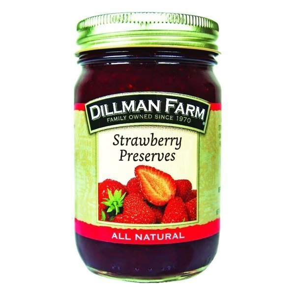 All Natural Strawberry Preserves 16 oz Jar, Dillman Farm, Mfr#: 21061