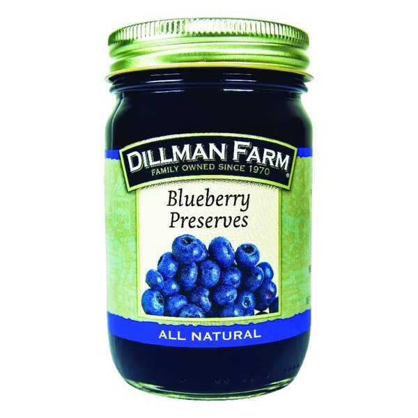 All Natural Blueberry Preserves 16 oz Jar, Dillman Farm, Mfr#: 21261