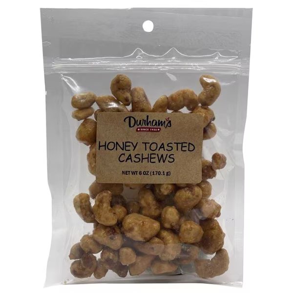 Honey Toasted Cashews 6 oz Bagged, Durhams, Mfr#: 7304240019