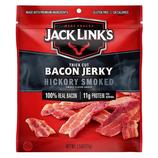 Jack Link's Hickory Smoked Bacon Jerky 2.5 oz Pegged, Jack Links, Mfr#: 10000017288