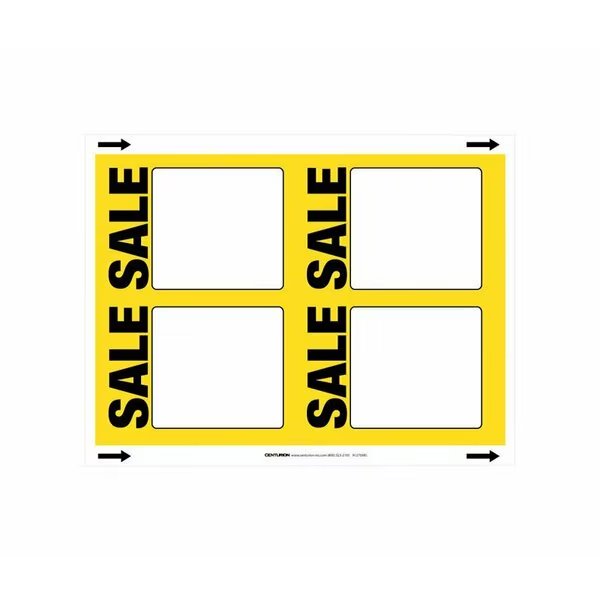 SALE SIGN 5in. X 3-1/2in., Centurion, Mfr#: 7064500