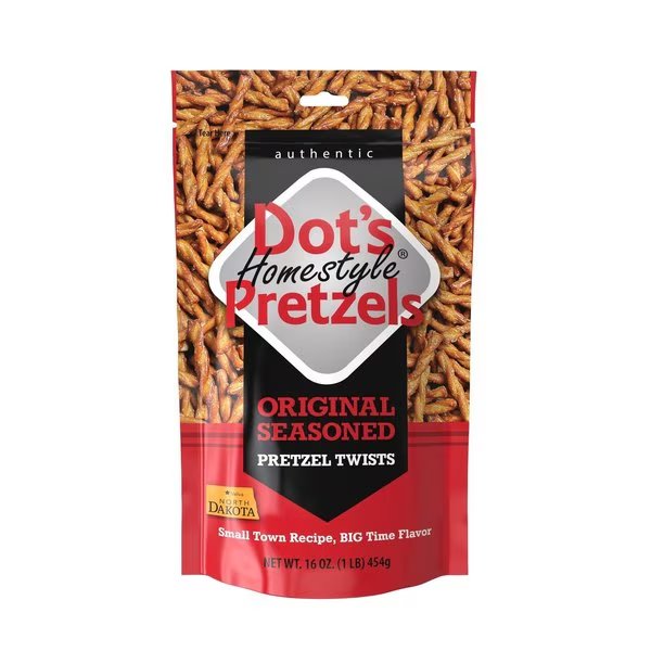 Dot's Homestyle Original Pretzels 16 oz Bagged, Dots Pretzels, Mfr#: 0002 -DP