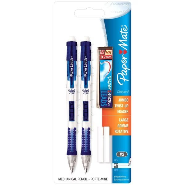 Paper Mate Clearpoint #2HB 0.7 mm Mechanical Pencil , 2PK, Paper Mate, Mfr#: 56047PP