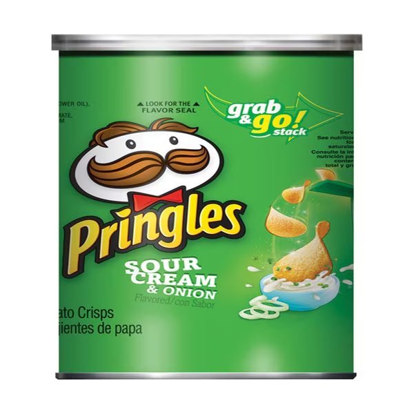 Sour Cream & Onion Chips 2.5 oz Can, Pringles, Mfr#: 3800084560