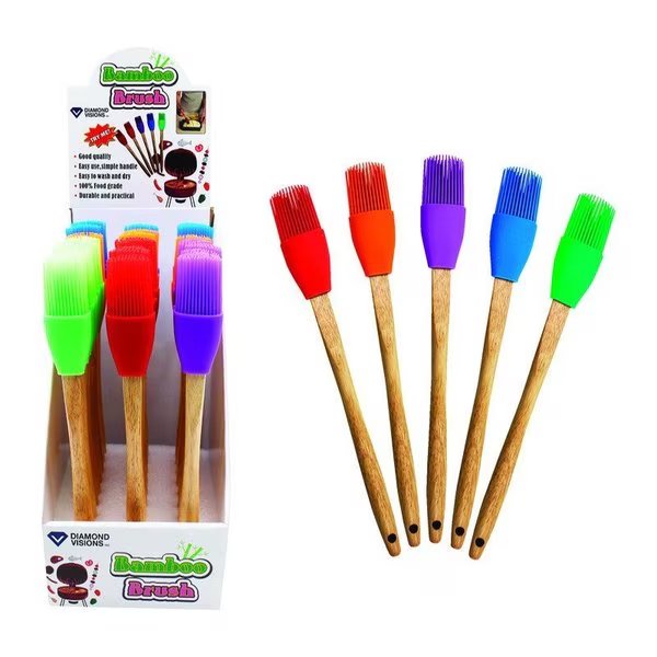 Home Plus Assorted Bamboo/Silicone Basting Brush, Max Force, Mfr#: 11-1839