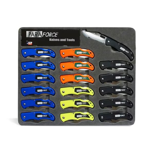 PARAFORCE Assorted 420 Steel 15" Folding Knife, Accusharp, Mfr#: 801LBKS