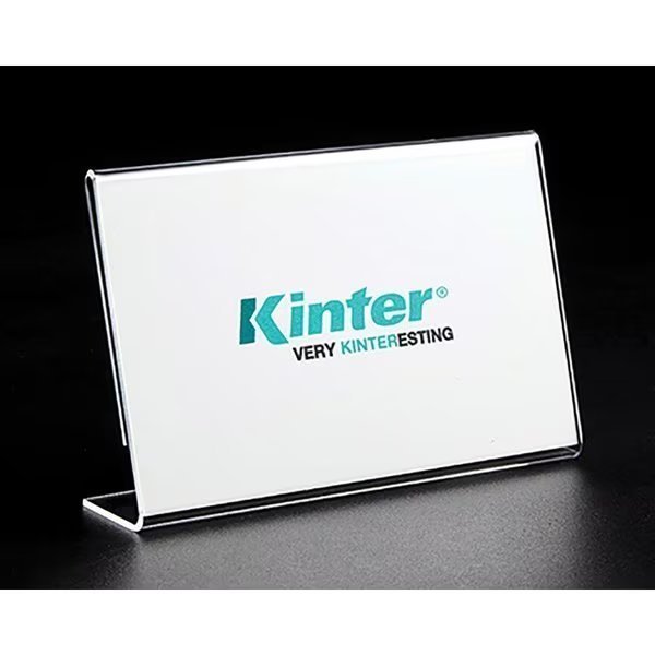 5-1/2 in. H X 1-7/16 in. W X 7-1/2 in. L Clear SLANT BACK Slant Back Sign Holder Plastic, Kinter, Mfr#: 150802-ACE