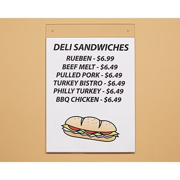 8-1/2 in. H X 1/4 in. W X 11 in. L Clear Landscape Display Sign Acrylic, Kinter, Mfr#: 107414-ACE