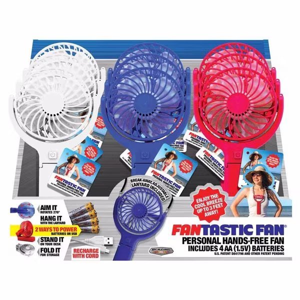 Fantastic Fan Hands Free Personal Fan Plastic, Blazing Ledz, Mfr#: 702532