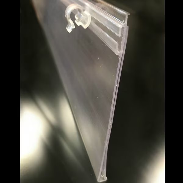 4.75 in. H X 0.67 in. W X 23.625 in. L Clear Utility/Parts POP Ticket Holder Plastic, Kinter, Mfr#: 108838-24-ACE