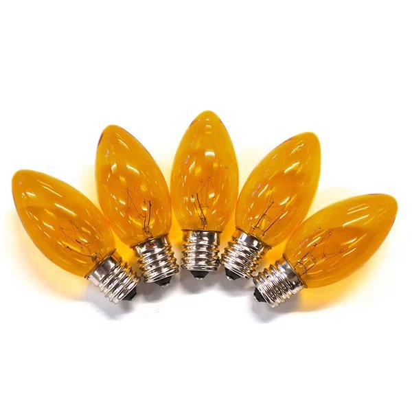 BULB TRANSP C9 ORNG 25PK, Holiday Bright Lights, Mfr#: BU25C9X3-TORA